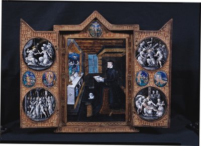 Mobile da lutto con scene della vita di Cristo e attributi di Enrico II (1519-59) e Caterina de