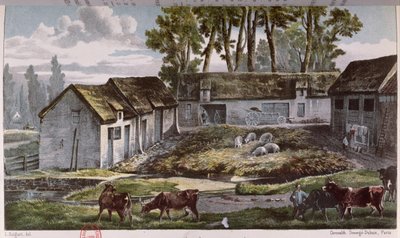 Fattoria di Mr Vandercolmes ad Armbouts-Cappel (Nord) prima del miglioramento della fossa del letame, 1867 da French School