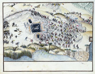 Ms.1688, Battaglia nel deserto durante la campagna egiziana di Bonaparte, 1798 da French School