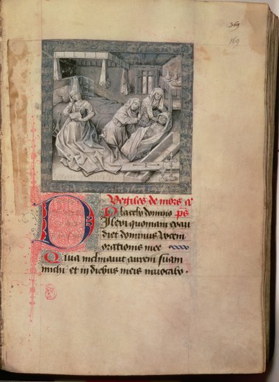 Morte, sepoltura e funerale, dalle Ore del Duca di Borgogna 1454-55 da French School