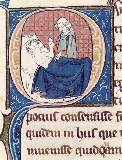 Esaminando un Paziente, da Oeuvres de Galien di Claudio Galeno (c.130-c.201) da French School