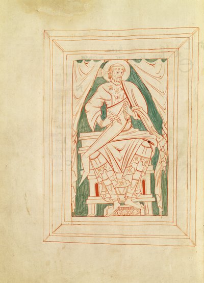 Ms 103 Frontespizio raffigurante San Gregorio Magno (540-604) da un libro di sermoni da French School