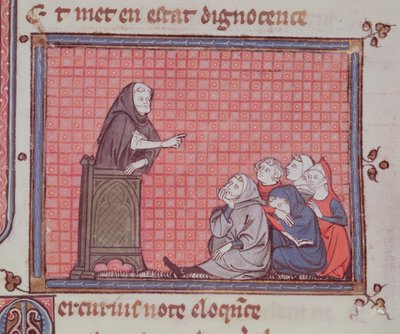 Ms 1044 fol.67 Il Sermone, da Ovide Moralise scritto da Chretien Legouais da French School