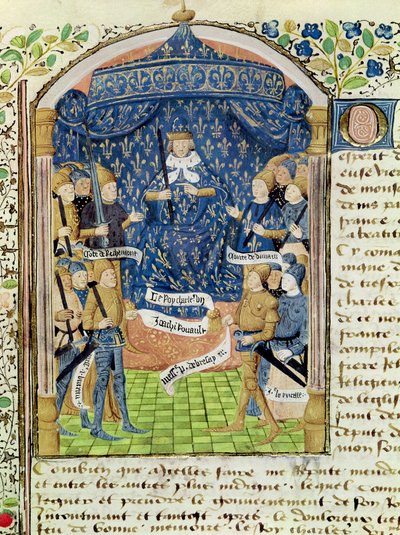 Carlo VII circondato dalla sua corte e Giovanna d