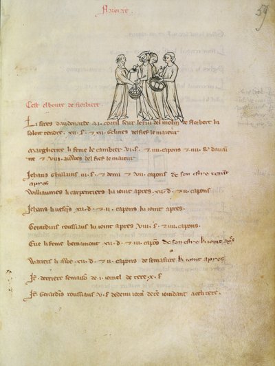 Ms 1175 f.59r Donne che comprano uova, da Vieil Rentier d