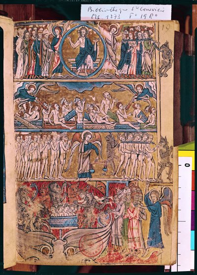 Ms 1273 f.19r Il Giudizio Universale, da un Salterio da French School