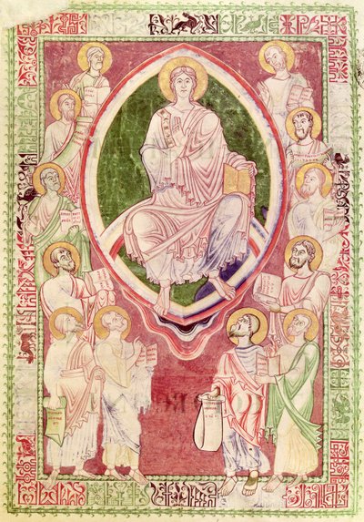 Ms 132 fol.2r Cristo con i dodici profeti minori, da Explanatio in Prophetas et Ecclesiasten di San Girolamo, dall