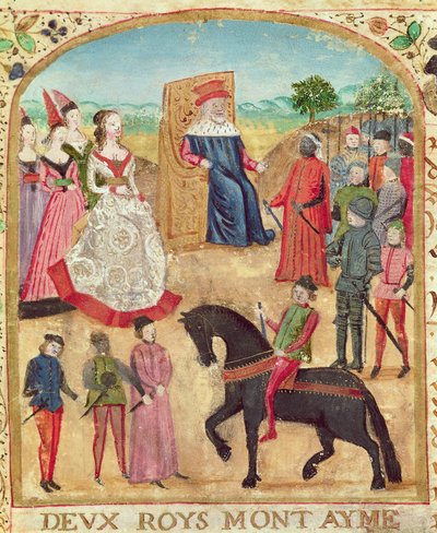 Ms 1335 f.1 Margherita di York viene presentata al suo futuro marito, Carlo il Temerario, il 27 giugno 1468 a Damme da French School