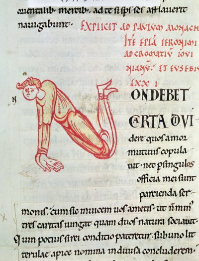 Ms 154 fol.137v Iniziale istoriata N, dalle lettere di San Girolamo da French School