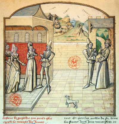 Griseldis e suo marito il Marchese di Saluces, illustrazione da 