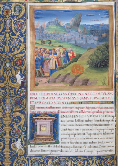 Illustrazione dal Libro VI (Dalla morte di Eli alla morte di Saul), Capitolo 1 delle Antichità giudaiche (Antiquitates Judaicae) di Flavio Giuseppe da French School