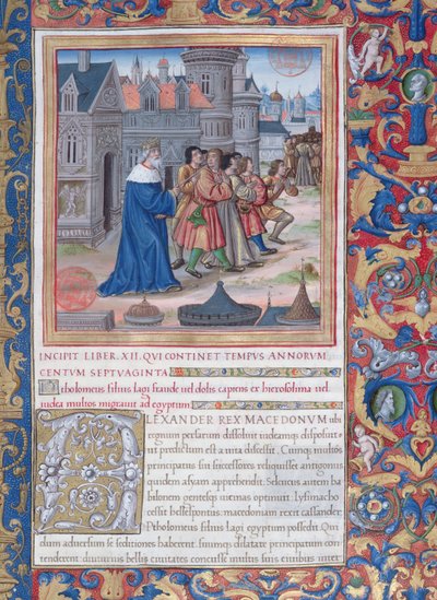 Illustrazione dal Libro XII (Dalla morte di Alessandro Magno alla morte di Giuda Maccabeo), Capitolo 1 delle Antichità giudaiche (Antiquitates Judaicae) di Flavio Giuseppe da French School