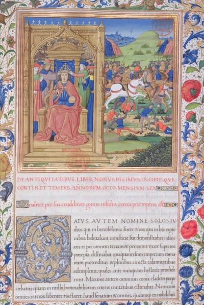 Illustrazione dal Libro XIX (Dalla partenza degli ebrei da Babilonia a Fado il procuratore romano), Capitolo 1 delle Antichità giudaiche (Antiquitates Judaicae) di Flavio Giuseppe da French School