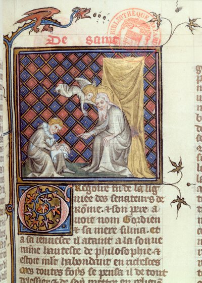 Ms 1729 San Gregorio, da Legenda Sanctorum Aurea di Jacques de Voragine, c.1370 da French School
