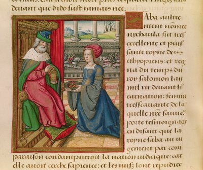La Regina di Saba, da Vie des Femmes Celebres, c.1505 da French School