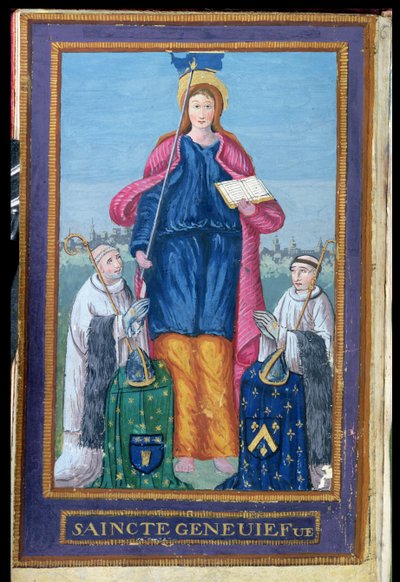 Rappresentazione di Santa Genoveffa, da un manoscritto sul trasporto della sua reliquia, 1594 da French School