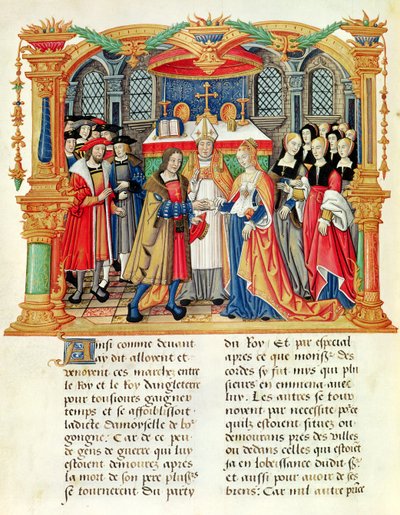 Ms 18 f.185v Matrimonio di Maria di Borgogna e Massimiliano I, Imperatore d