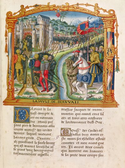 Assedio di Beauvais da parte di Carlo il Temerario, Duca di Borgogna, 27 giugno 1472, dai Memoirs of Philippe of Commines da French School