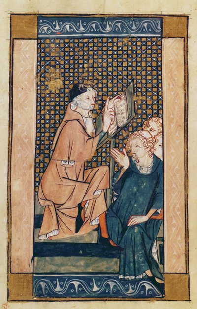 Enrico di Mondeville (c.1260-c.1320) che insegna, da La Chirurgia di Maestro Enrico di Mondeville da French School