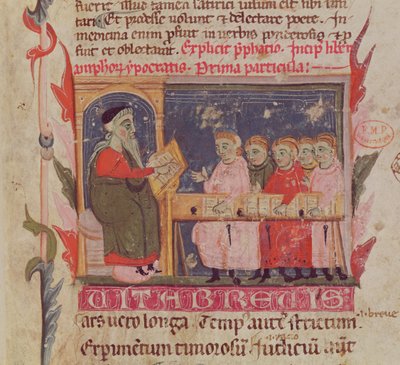 Scena di istruzione, dettaglio della prima pagina degli 