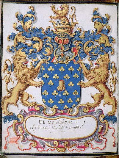 Ms 2151, fol.lv Stemma di Michel Eyquem de Montaigne (1533-92) da French School