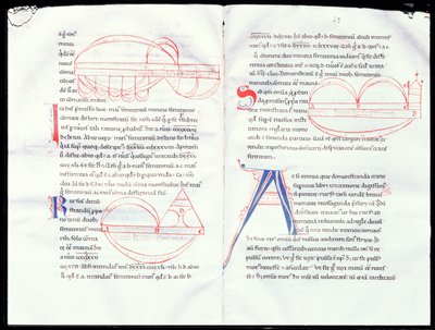 Ms 237 f.47-48 Intervalli musicali dal Trattato musicale di Boezio da French School