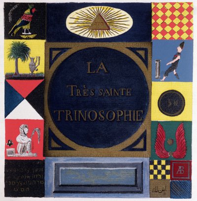 Frontespizio di La Très Sainte Trinosophie attribuito al Conte di Saint-Germain da French School