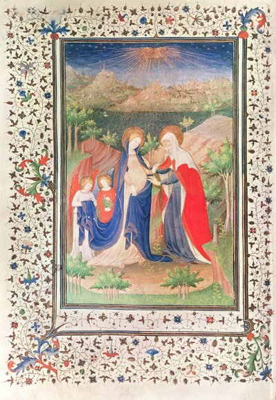 Ms 2 fol.65v La Visitazione, dalle Ore di Boucicaut, c.1410 da French School