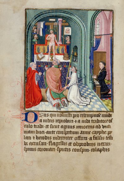 Ms 3-1954 fol.253v La Messa di San Gregorio da un Libro d