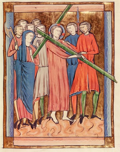 Ms 3016 fol.16 Cristo che porta la croce, da Psautier à l