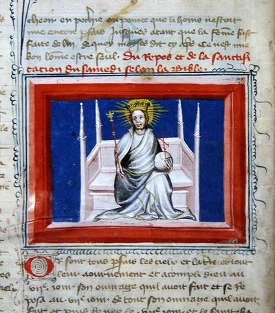 Dio in maestà, dalla Bibbia dei Grandi Agostiniani da French School