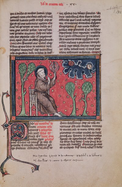Ms 320 Fol.192 I Cieli, da De Natura rerum di Thomas van Cantimpre (1201-72) da French School