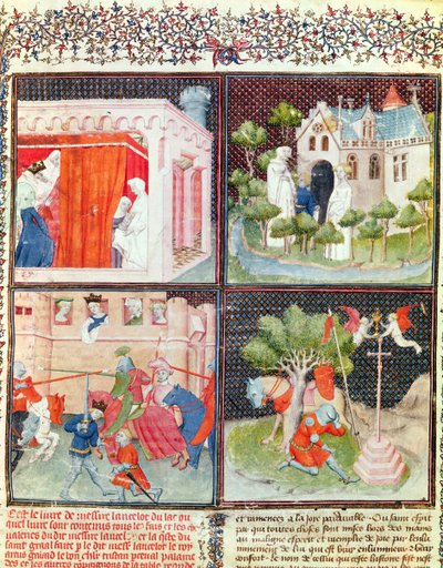Ms 3479 fol.1 La storia di Lancillotto e la ricerca del Santo Graal, dal Livre de Messire Lancelot du Lac da French School