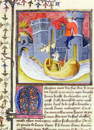 Ms 3480 Cavaliere che fugge da un castello con l