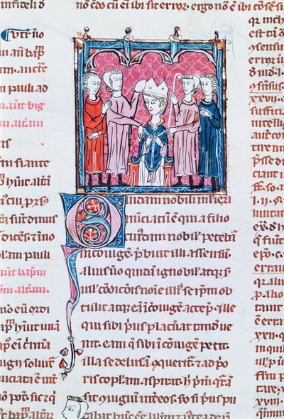 Ms 372 fol.158v Incoronazione di un vescovo, dai Decreti di Graziano da French School