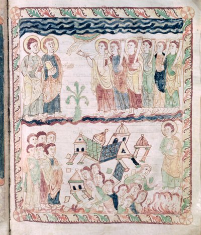 Ms 386 fol.25r Angeli con trombe e la terra che trema, dall