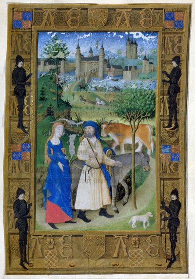 La Fuga in Egitto, dalle Ore di Carlo di Francia, c.1466-69 da French School