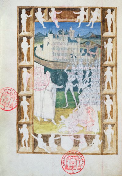 Ms 473 Il Massacro degli Innocenti, miniatura incompiuta dalle Heures de Charles de France, c.1466-69 da French School