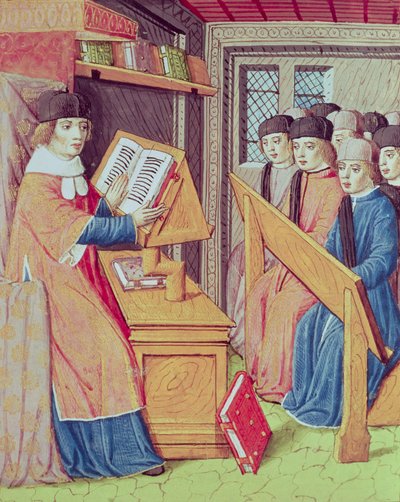 Ms 493 fol.56r Insegnamento dalle Georgiche di Virgilio con commento di Servio da French School