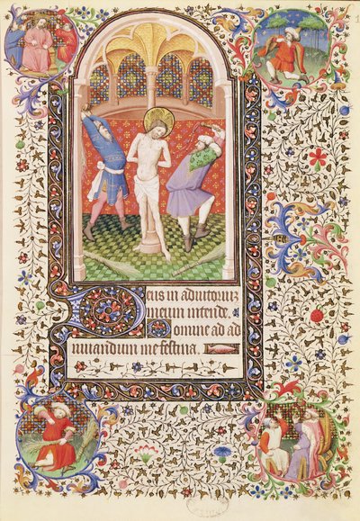 Ms 547 fol.13 Flagellazione, da un Libro d
