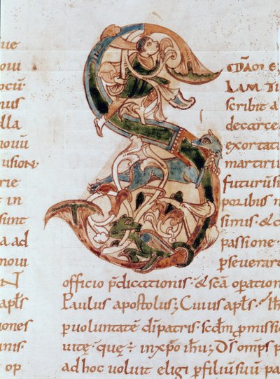 Ms 67 fol.195 Iniziale istoriata 