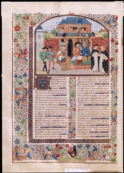 Ms 927 Fol.127v I Tre Tipi di Amicizia, da Etica, Politica ed Economia di Aristotele (384-322 a.C.) da French School