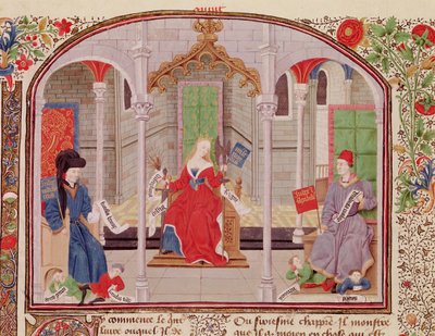 Ms 927 Fol.71v La Teoria della Giustizia, da Etica, Politica ed Economia di Aristotele (384-322 a.C.) da French School