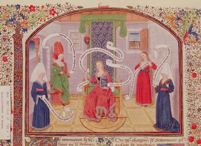 Ms 927 Fol.93v La Teoria delle Virtù Intellettuali, da Etica, Politica ed Economia di Aristotele (384-322 a.C.) da French School