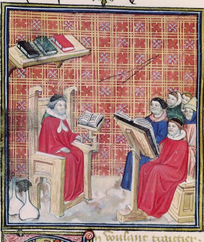 Ms 993 f.43v Insegnamento delle diverse parti del corpo umano, da Le Livre des Proprietes des Choses di Jean Cordichon da French School