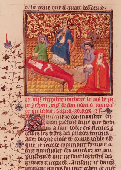 Ms Fr.226 fol.253v. Papa Giovanni XII punisce i suoi nemici dopo il suo ritorno a Roma nel 964 da French School