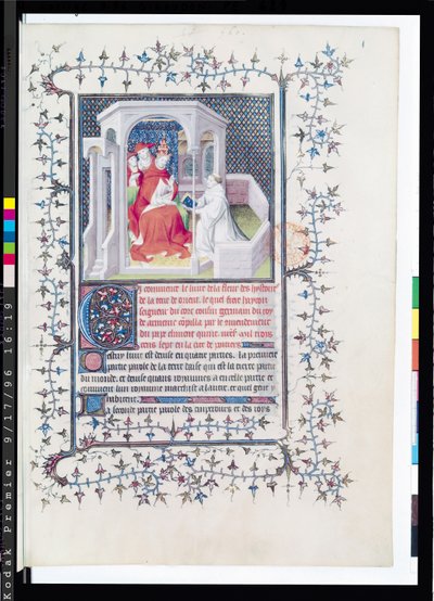 Ms Fr 12201 Fol.1 Hayton presenta il suo lavoro a Papa Clemente V (c.1260-1320) dalla Fleur des histoires de la terre d