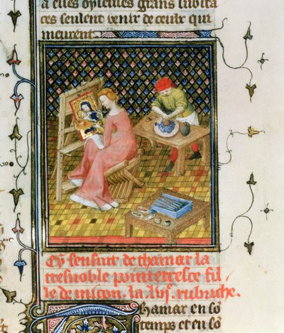 Ms Fr 12420 fol.86r La storia di Tamiri, da `De Claris Mulieribus, dalle opere di Giovanni Boccaccio da French School