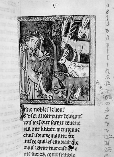 Ms Fr 1581 Nobile che tiene corte, illustrazione dal Roman de Renart da French School