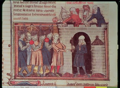 Prima Crociata. Resa di Tarso a Tancredi di Altavilla, 1097, dal Roman de Godefroi de Bouillon da French School